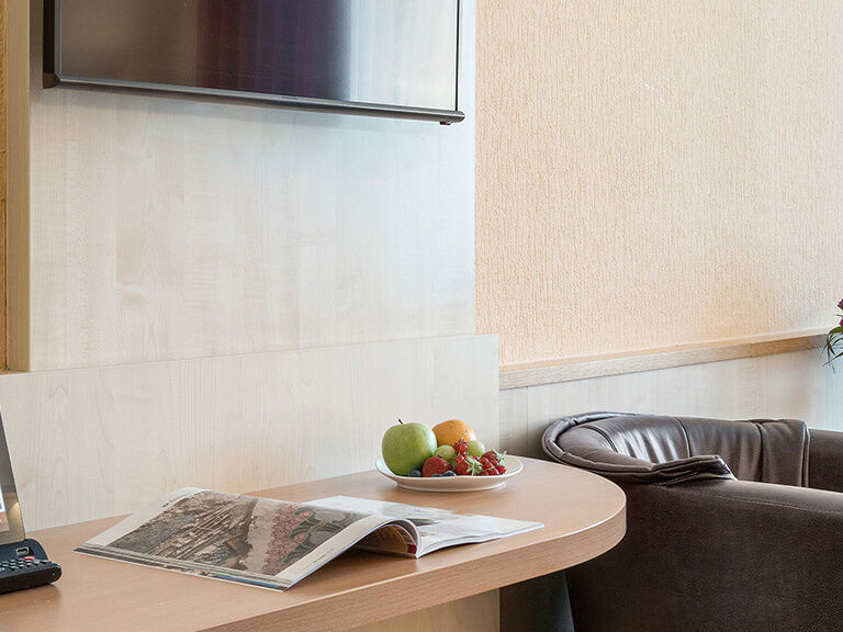 Close up hotel room Oberhof, with tablet