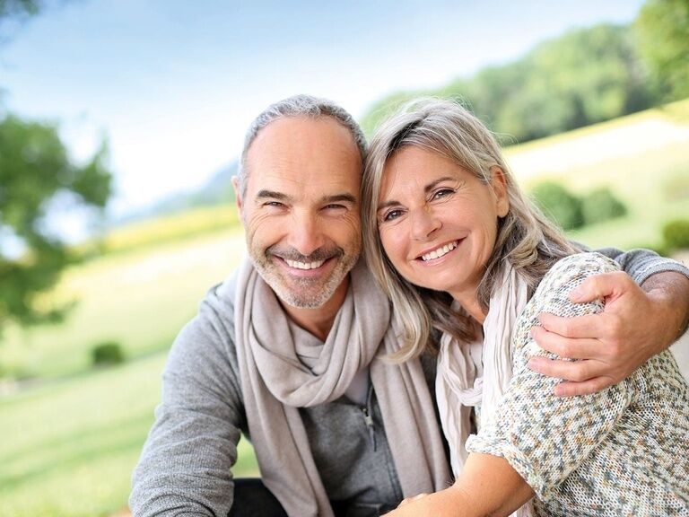 Happy couple vacation in Thuringian Forest in hotel in Oberhof (symbol picture)