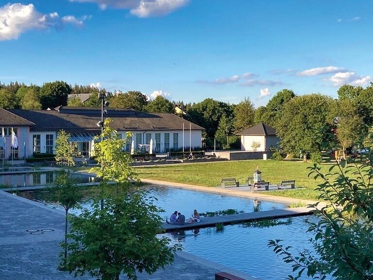 Oberhof spa park in summer, vacation in Oberhof